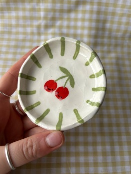 Striped cherry dish