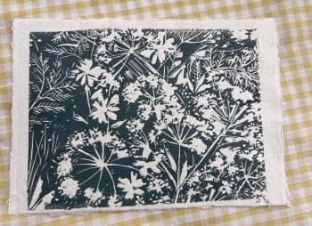 Wildflowers in blue and white