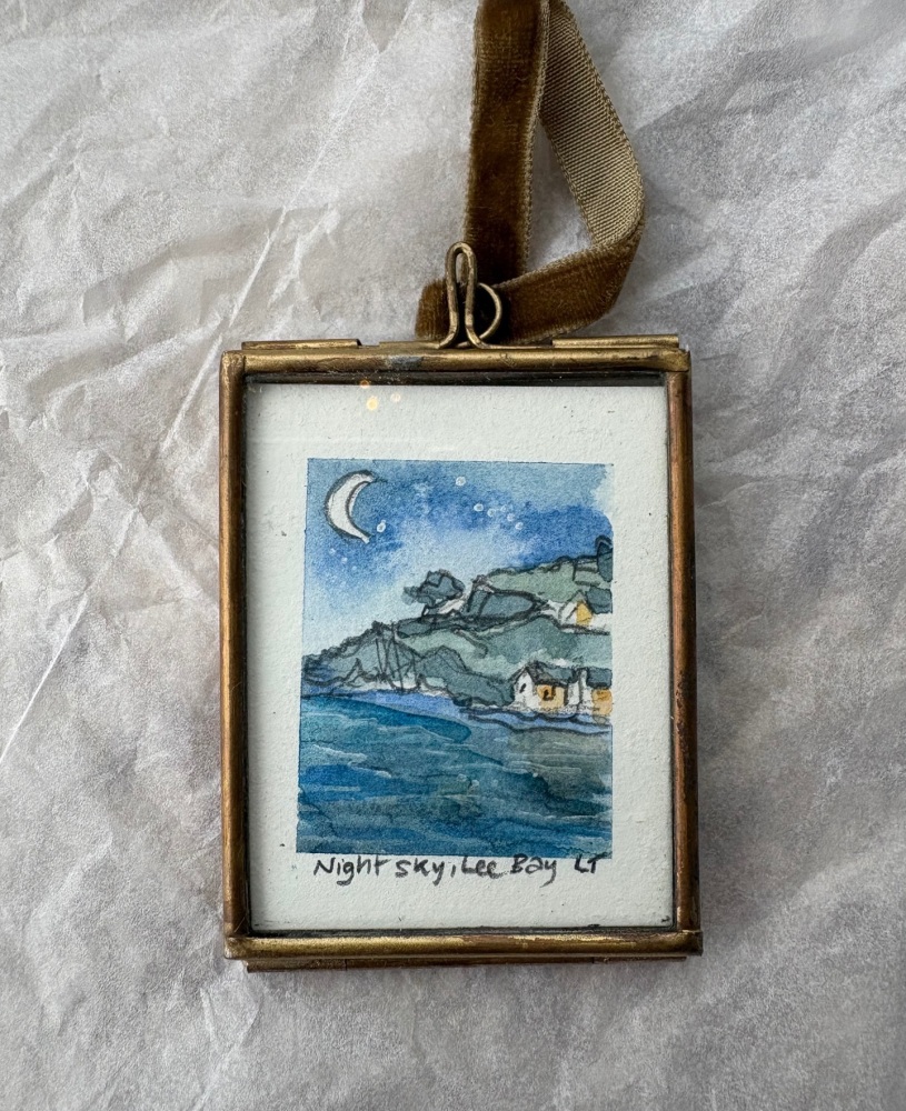 Mini painting Night sky lee bay