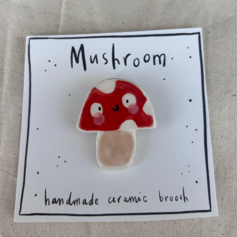 Mushroom brooch