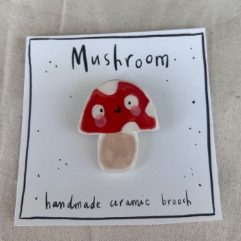 Mushroom brooch