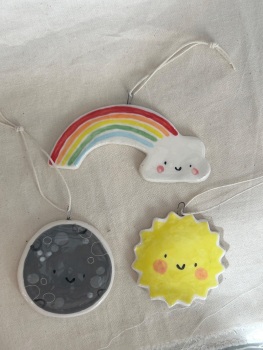 Sun, Moon & Rainbow hanger set.
