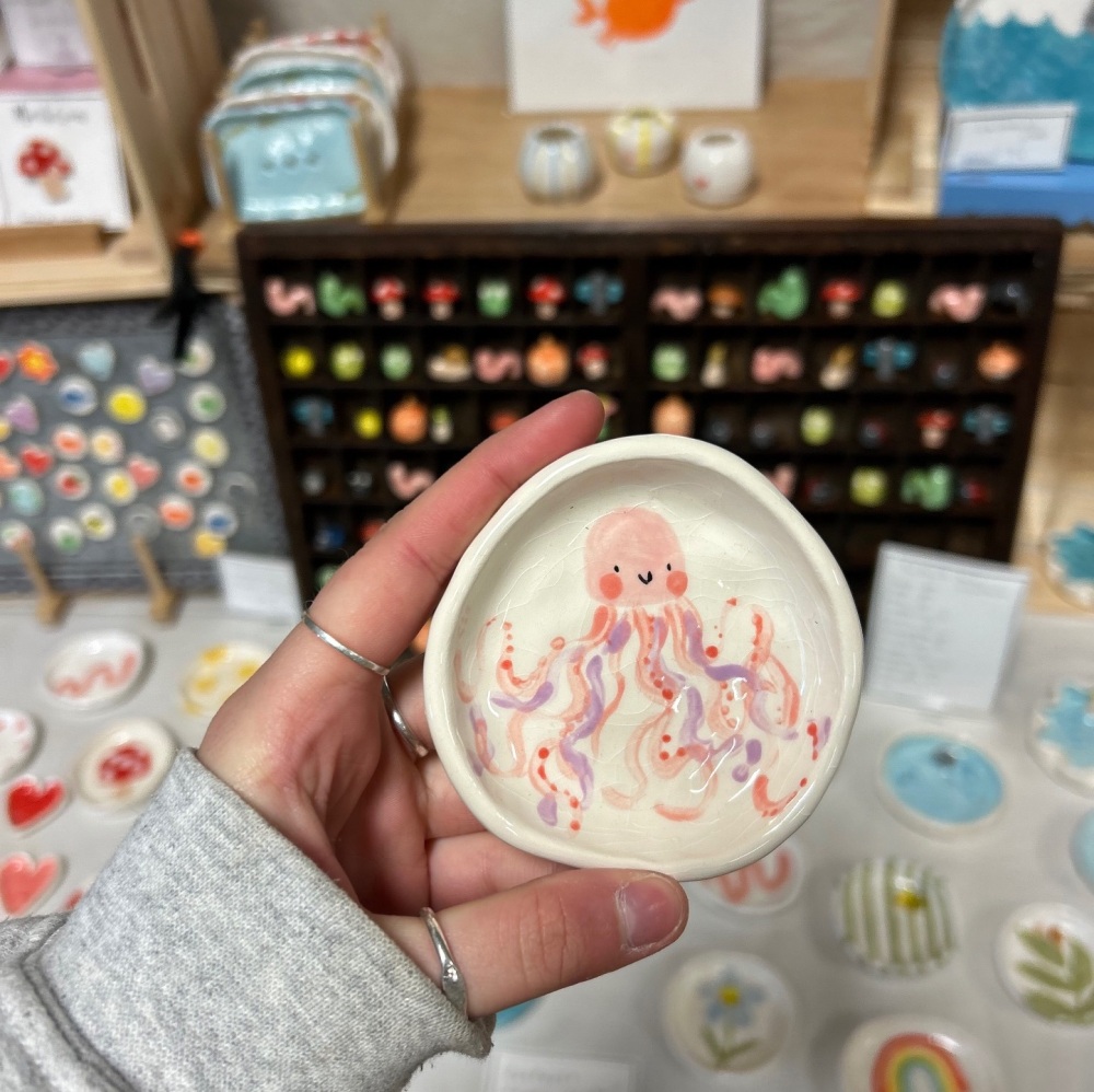 Pink octopus dish