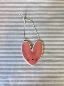 Smiley heart hanger (pink(