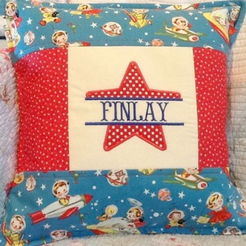 Personalised Star Applique Cushion