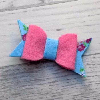 Floral Fancy Felt and Fabric Bow