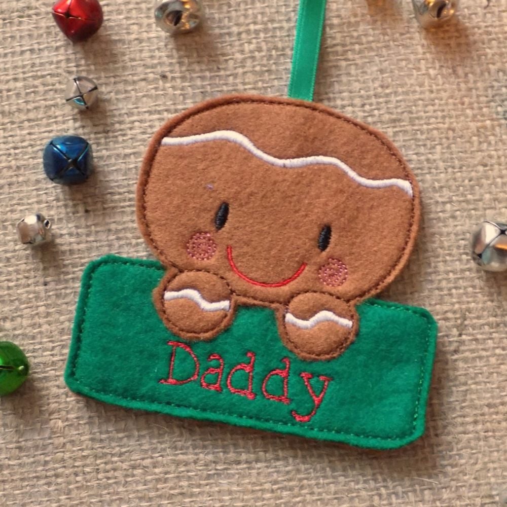 Gingerbread Boy Personalised Christmas Ornament