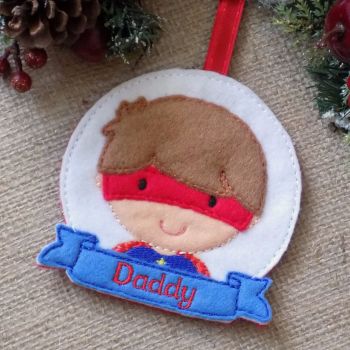 Superhero Boy Personalised Christmas Ornament