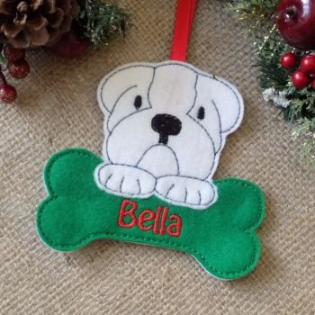 Personalised Bulldog Christmas Ornament