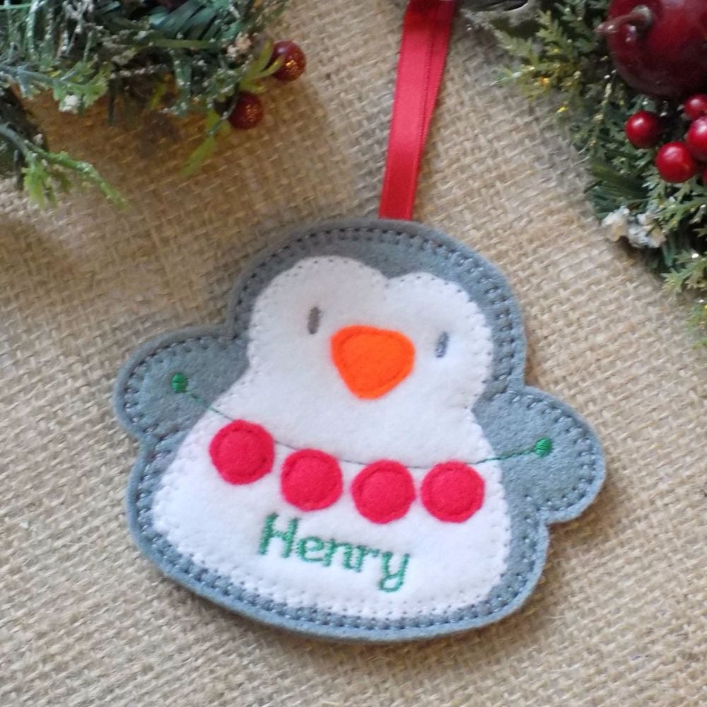 Personalised Penguin Christmas Ornament