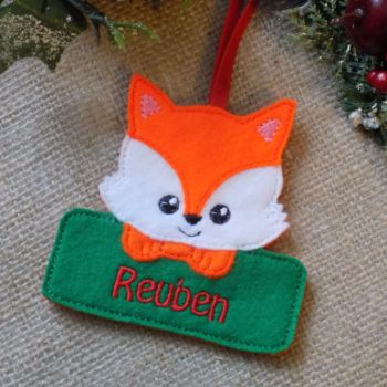 Personalised Fox Christmas Ornament