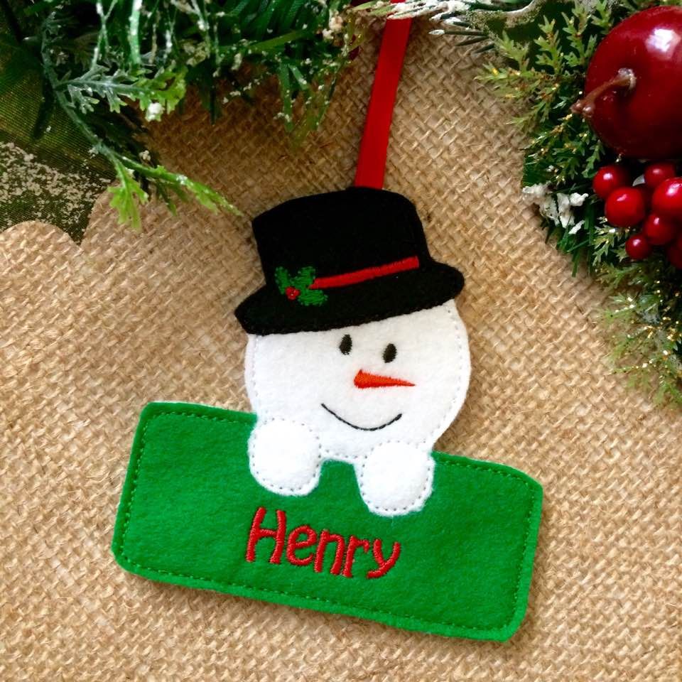 Personalised Snowman Christmas Ornament