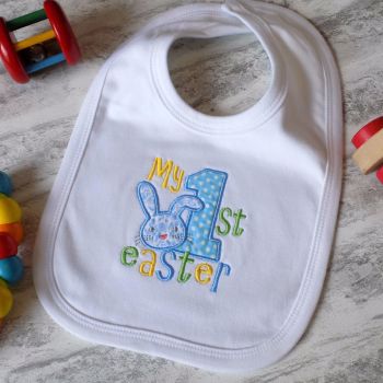My First Easter Embroidered Bib - Bunny Design