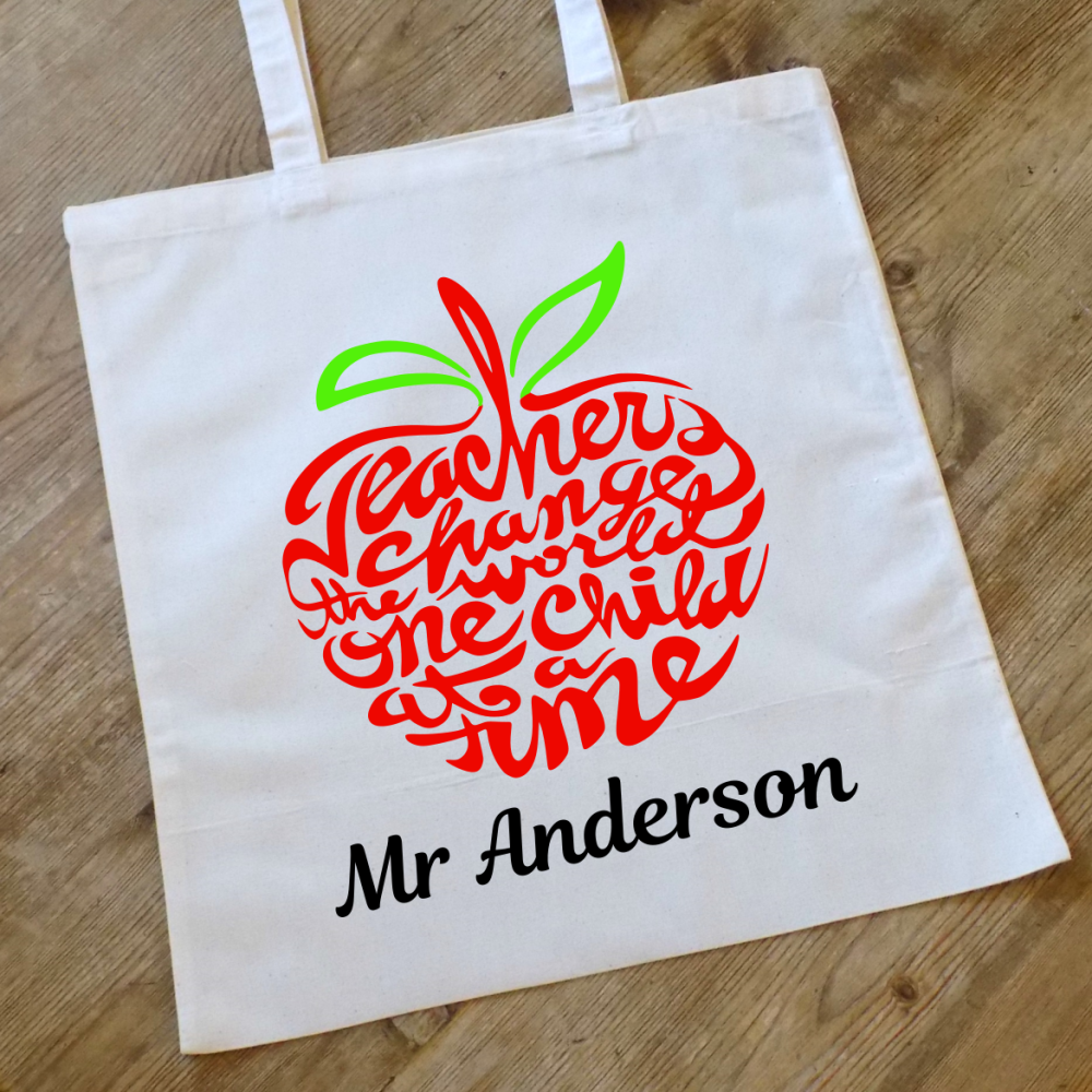 A Teacher Changes the World Personalised Tote Bag