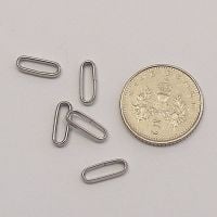 (JR 50)Stainless Steel Rectangle Jump rings - 10mm x 3.5mm x 2mm (x25)