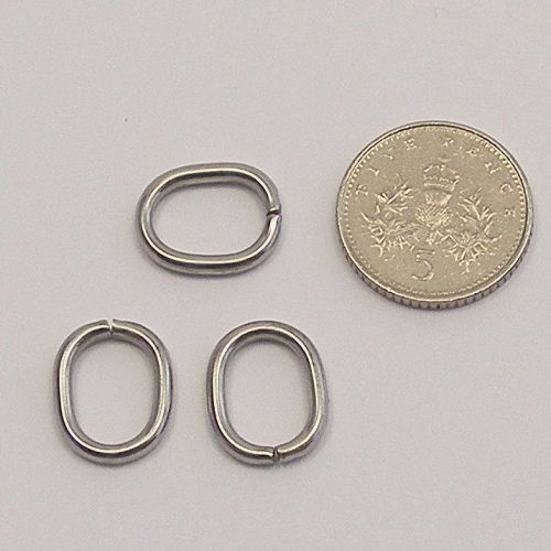 <!--051-->Stainless Steel Oval Jump Rings - 13mm (x20)