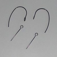 (EB 01) Black Ear Wires and Gunmetal Eye Pins (5 pairs)