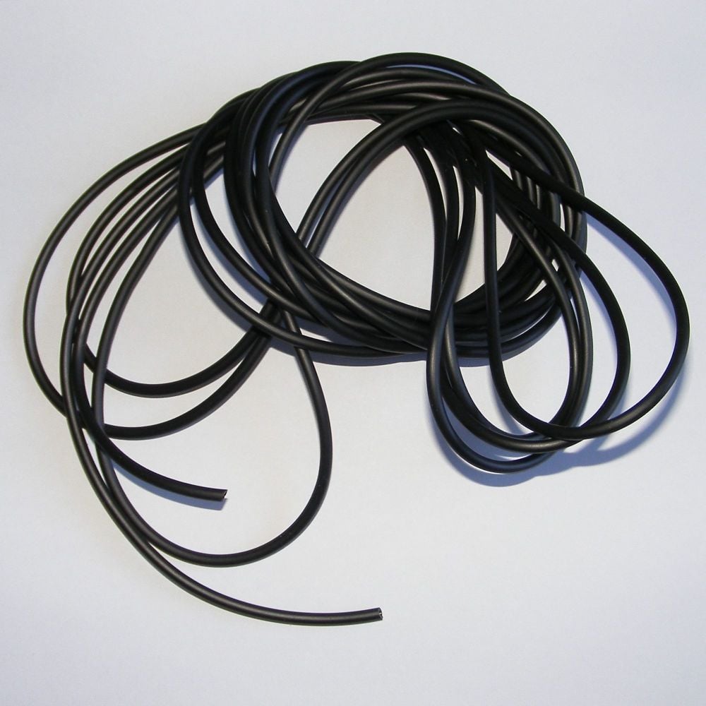 <!--012-->(HC 2) Hollow Black Rubber Cord 2mm
