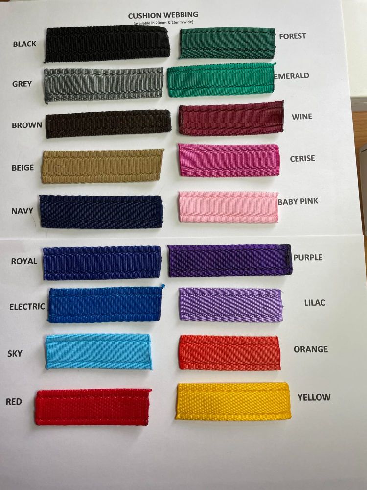 Cushion Webbing Colours
