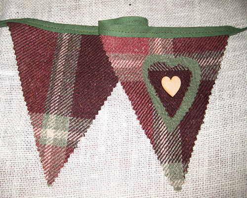 Rustic Heart Bunting - Forest