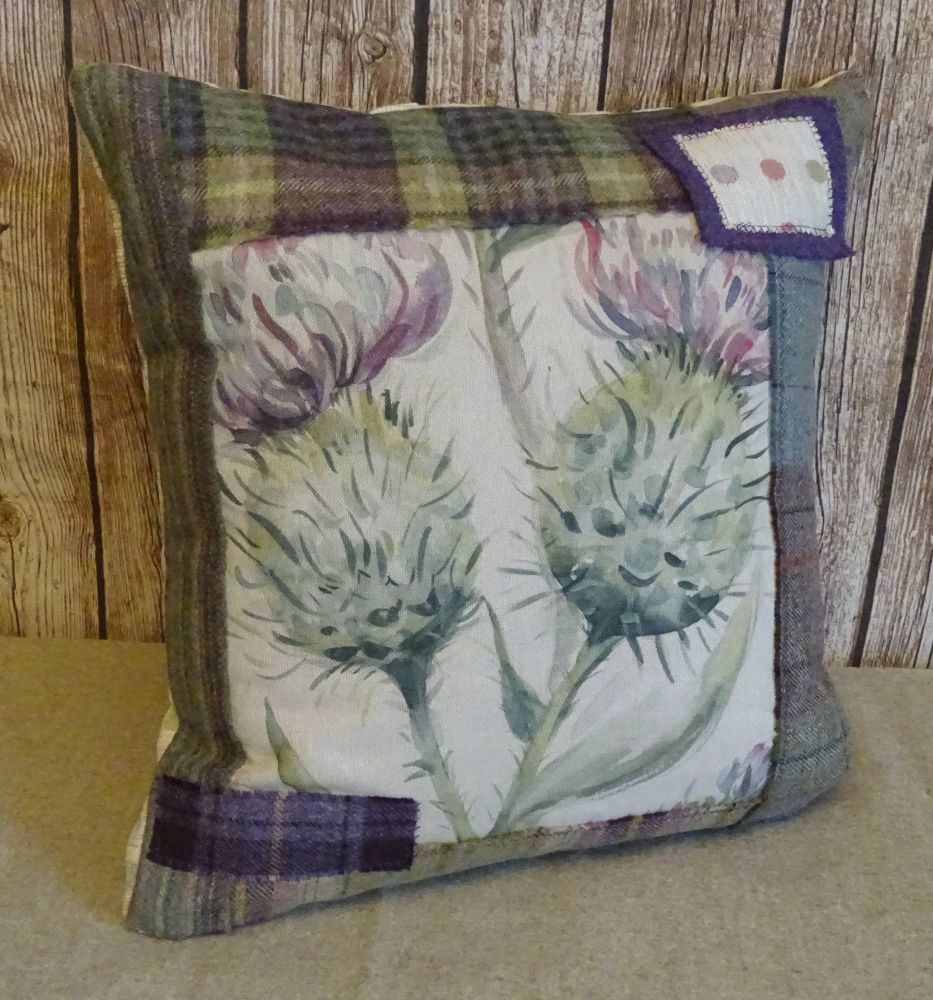 Square Patchwork Cushion Thistle