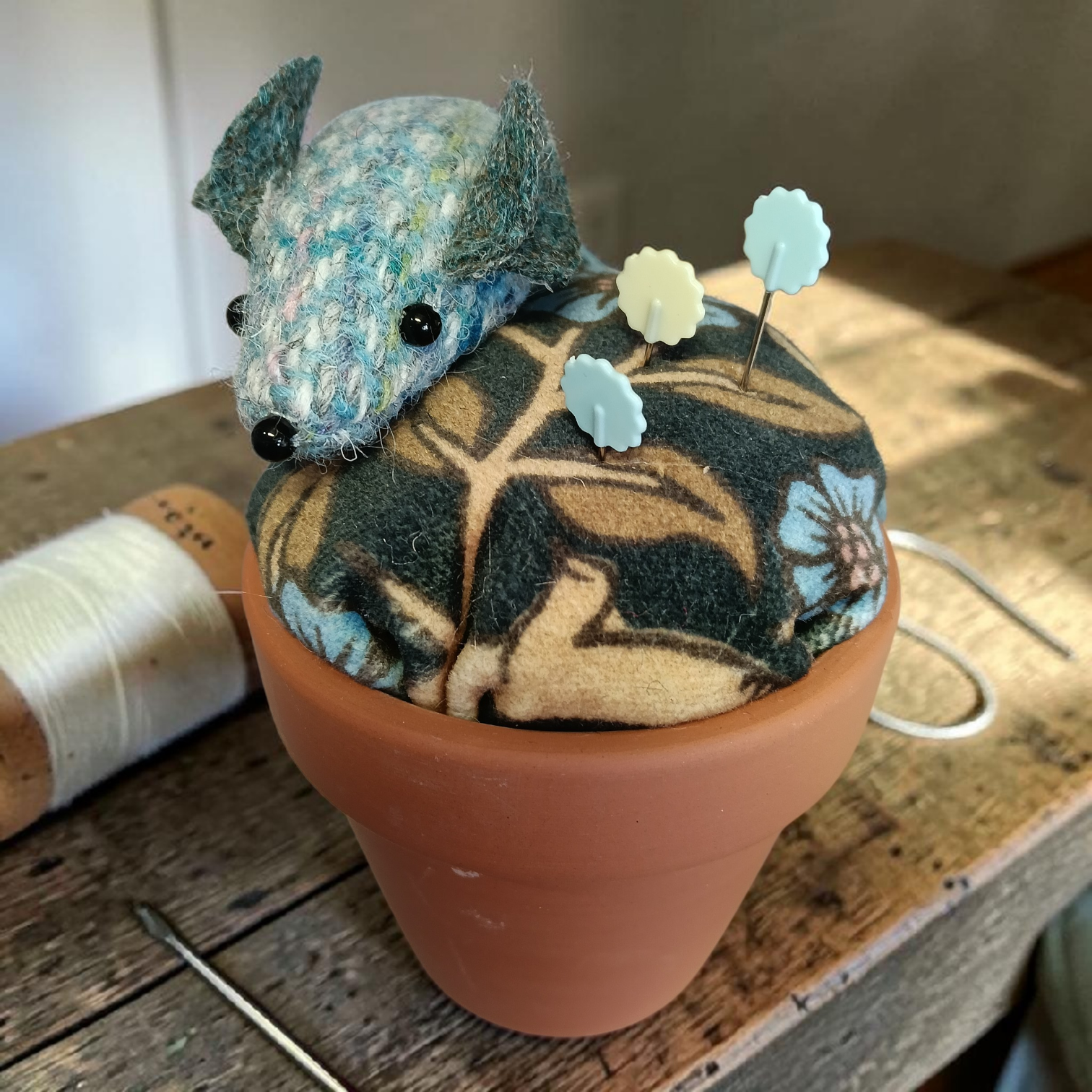plantpot pincushion mouse velvet  cloth dolly crafts