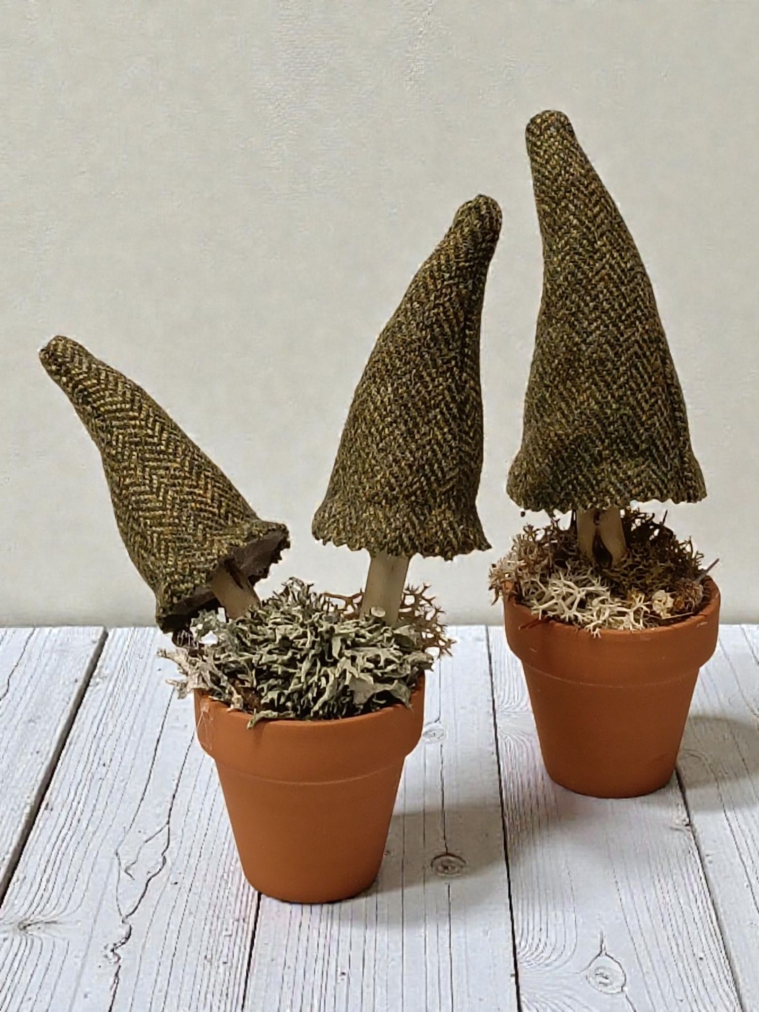 toadstool pots green cloth dolly crafts