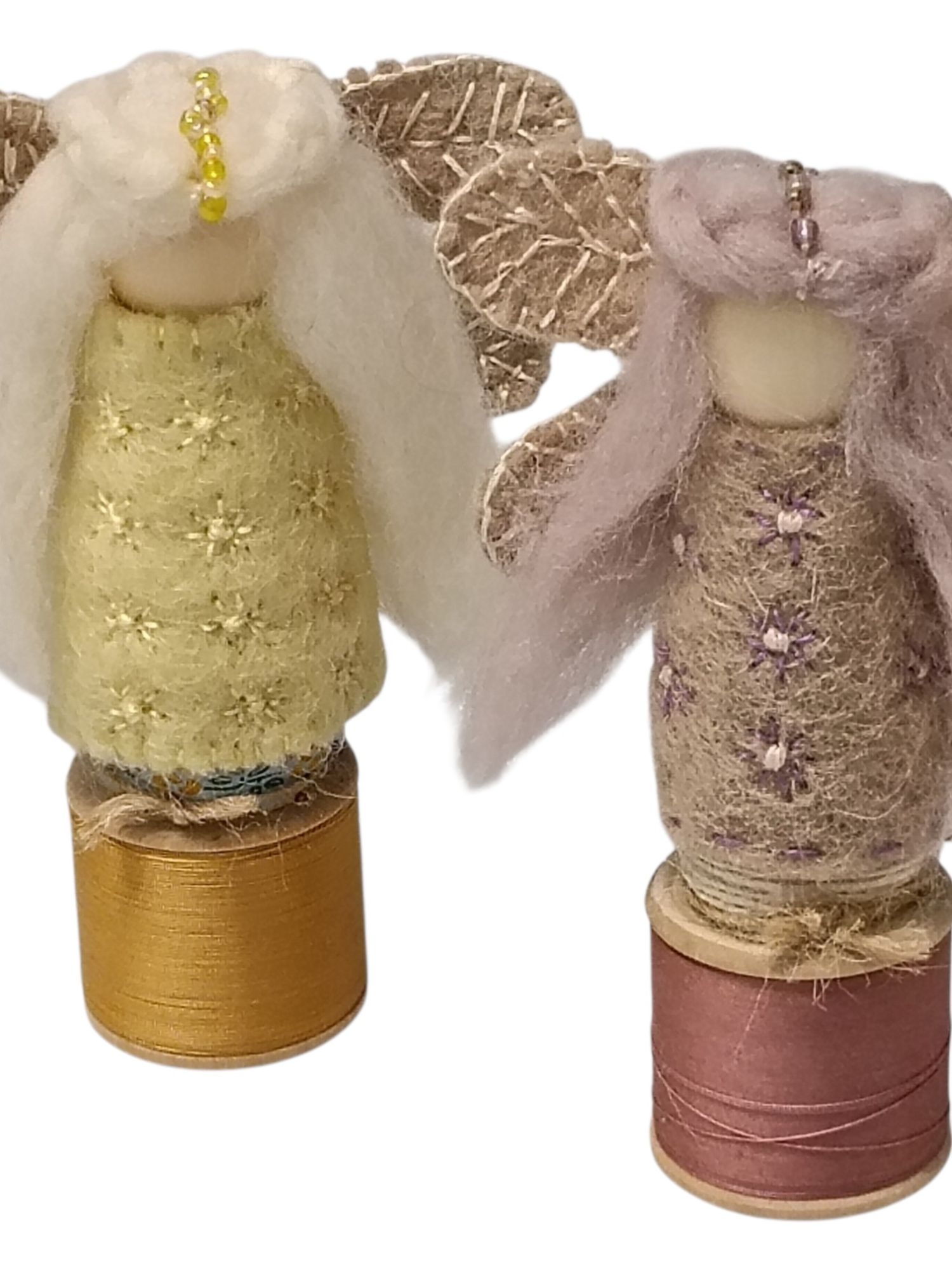 wooden bobbin fairy pale cloth dolly crafts