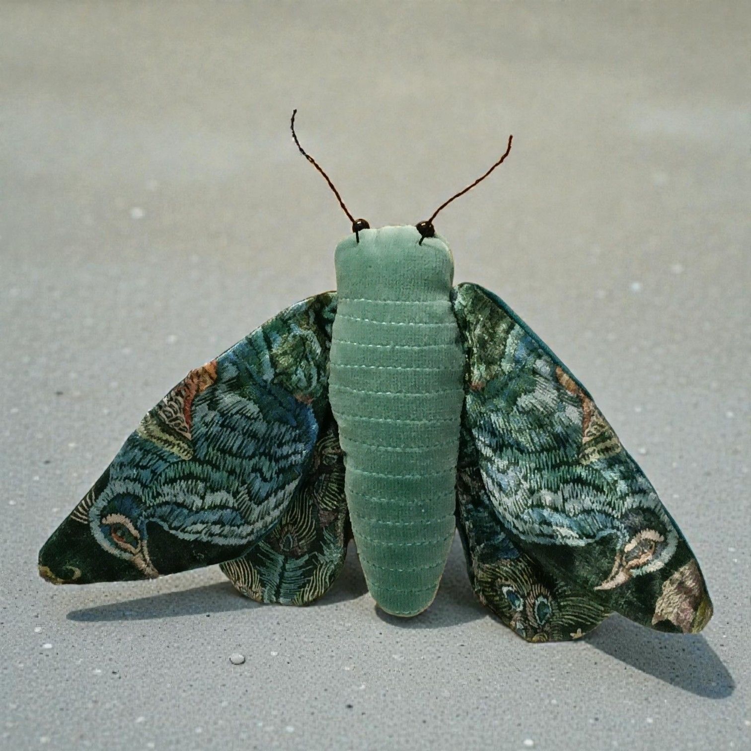 moth wall hanging art of the loom velvet peacock fabric cloth dolly crafts