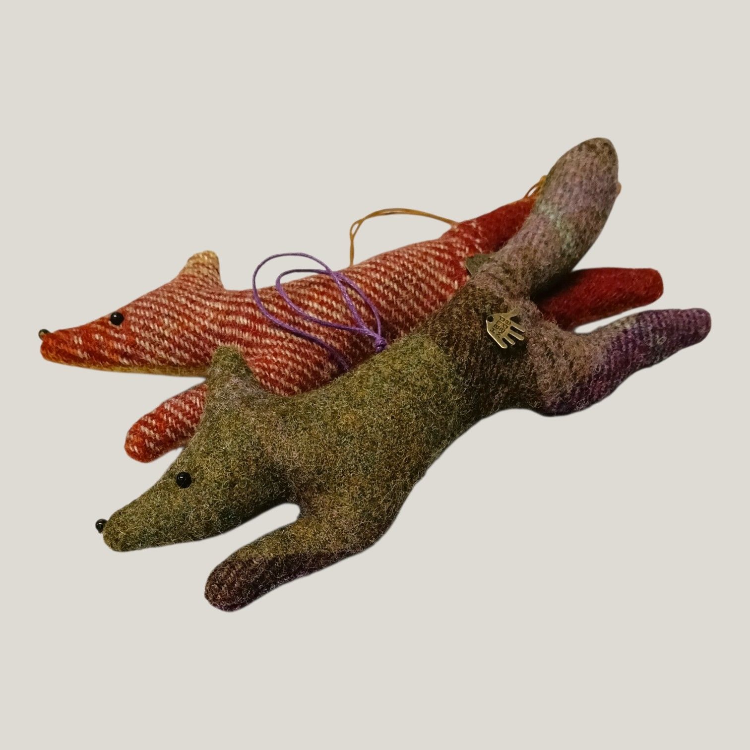 tweed fox red hanging ornament cloth dolly crafts