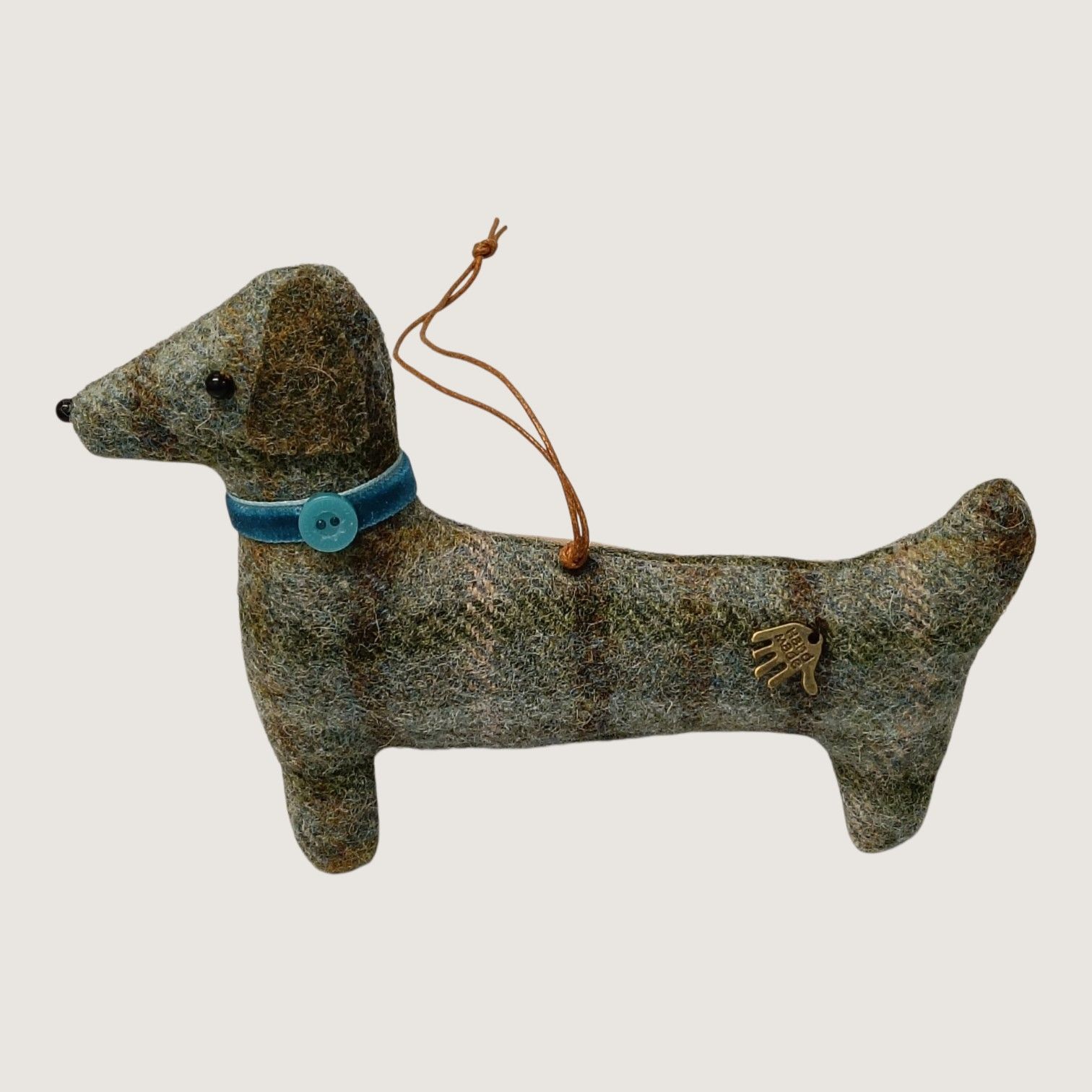 tweed dachshund hanging ornament cloth dolly crafts