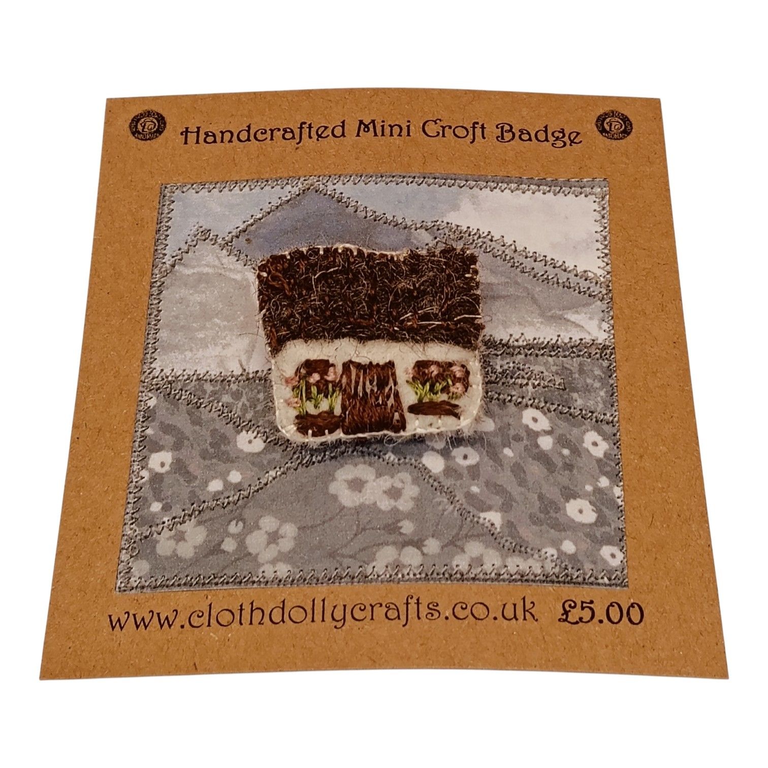 hand embroidered mini croft badge cloth dolly crafts
