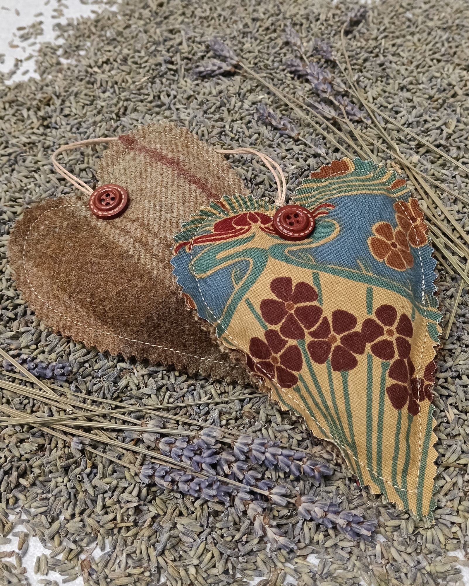 lavender heart duo liberty ianthe fabric cloth dolly crafts