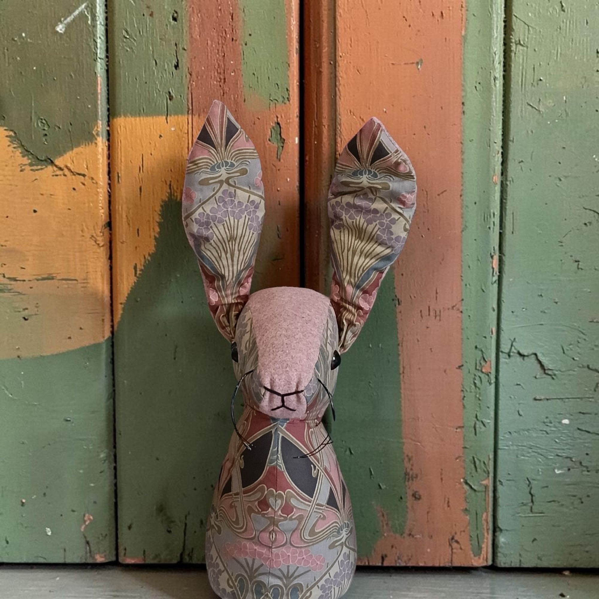large hare doorstop liberty ianthe pinks cloth dolly crafts