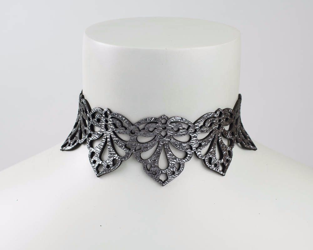 Leather Choker Necklace - 