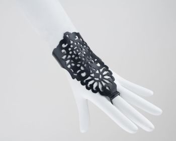Fingerless Leather Glove "Victoriana" Design