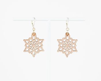 Tiny Snowflakes Leather Earrings in Metallic Colours