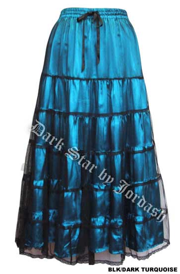 Dark Star by Jordash Floor length teired Skirt DS/SK/5152 Turqoise