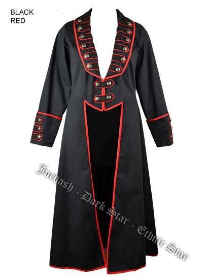 Dark Star by Jordash Black/Red heavy military style long coat DS/JK/7618 XL