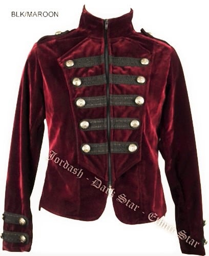 Dark Star by Jordash Military Style velveteen Jacket/tailcoat DS/JK/7652 Ma