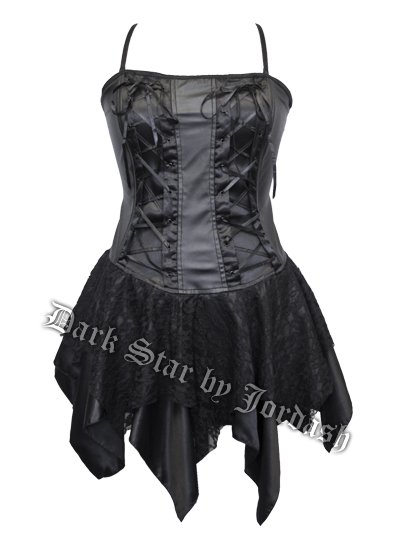 Dark Star by Jordash PVC and Lace Mini Dress DS/DR/5510 Black M