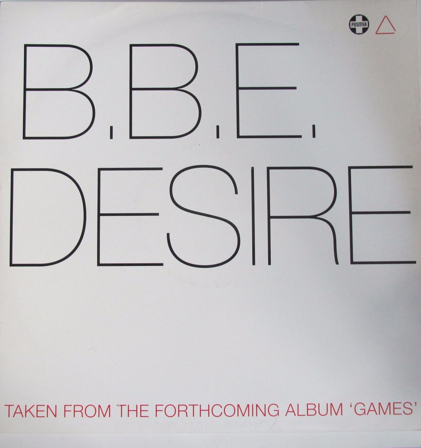 B.B.E Desire 12" Vinyl Single Record