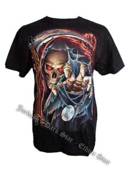 T-Shirt With Glow In The Dark Grim Reaper Image M