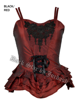 Jordash Poly silk bustle basque JD/BL/10839 available in Red or Green