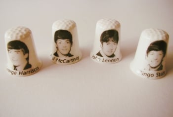 Beatles  Four Fine Bone China Thimbles With Images Of The Beatles 