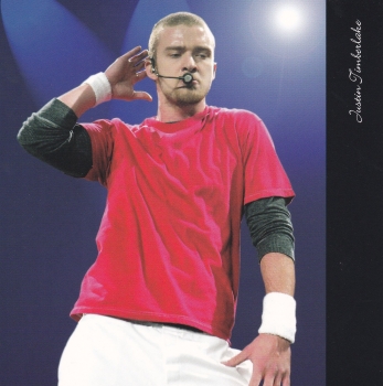 Hollywood Icons - Justin Timberlake greetings card with bookmark