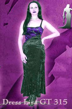 Laughing Vampire Goth Long Dress Lisa GT315 Black/Purple M/L 