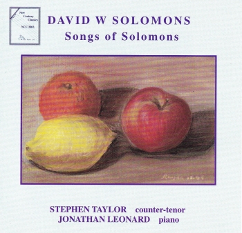 David W Solomons    Songs Of Solomons     2001 CD