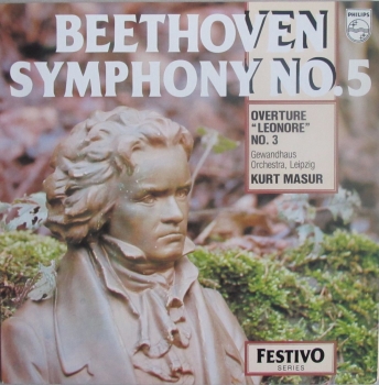 Beethoven   Symphony No.5      (Kurt Masur ,Gewandhaus Orchestra, Leipzig)  1975 Vinyl LP   Pre-Used