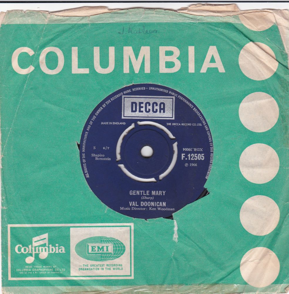 Val Doonican      Gentle Mary     1966 Vinyl 7
